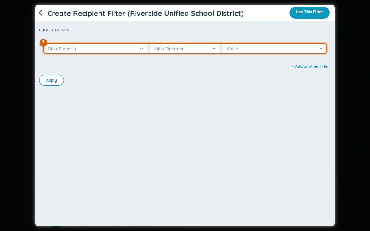 Ticking the district checkbox reveals "13 Roles" and, beside it, "Select Filter"