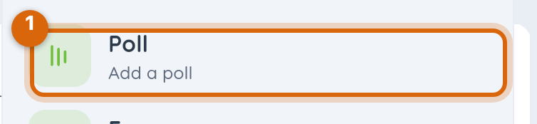 The Create menu with the Poll option marked under Planning