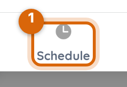 Close-up of the Schedule option in the composer's bottom row