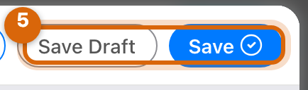 Close-up of the Save Draft and Save buttons that finish editing and hand the newsletter back to the composer to send