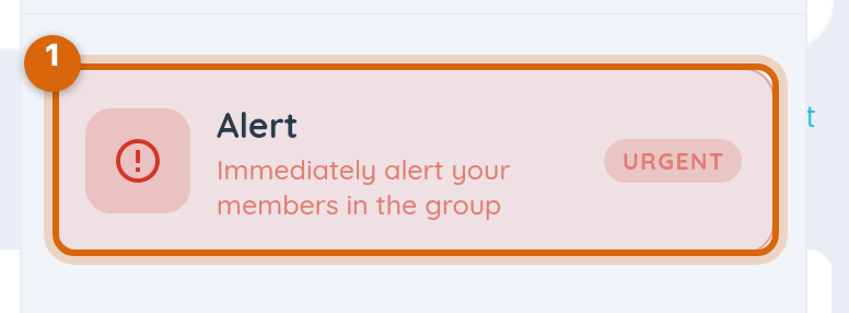Close-up of the Alert option at the top of the Create menu, marked Urgent
