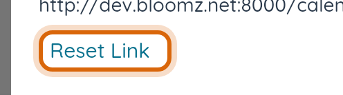 Close-up of the Reset Link button in the Calendar Subscription sheet