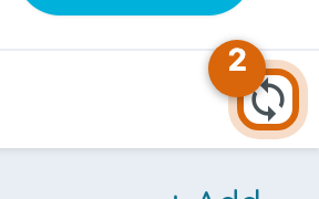 Close-up of the sync icon in the calendar tab row